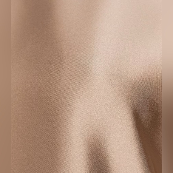 Antonio Melani Blyss Drapey Satin Boat Neck Long Sleeve Champagne Blouse Size L - Picture 4 of 10